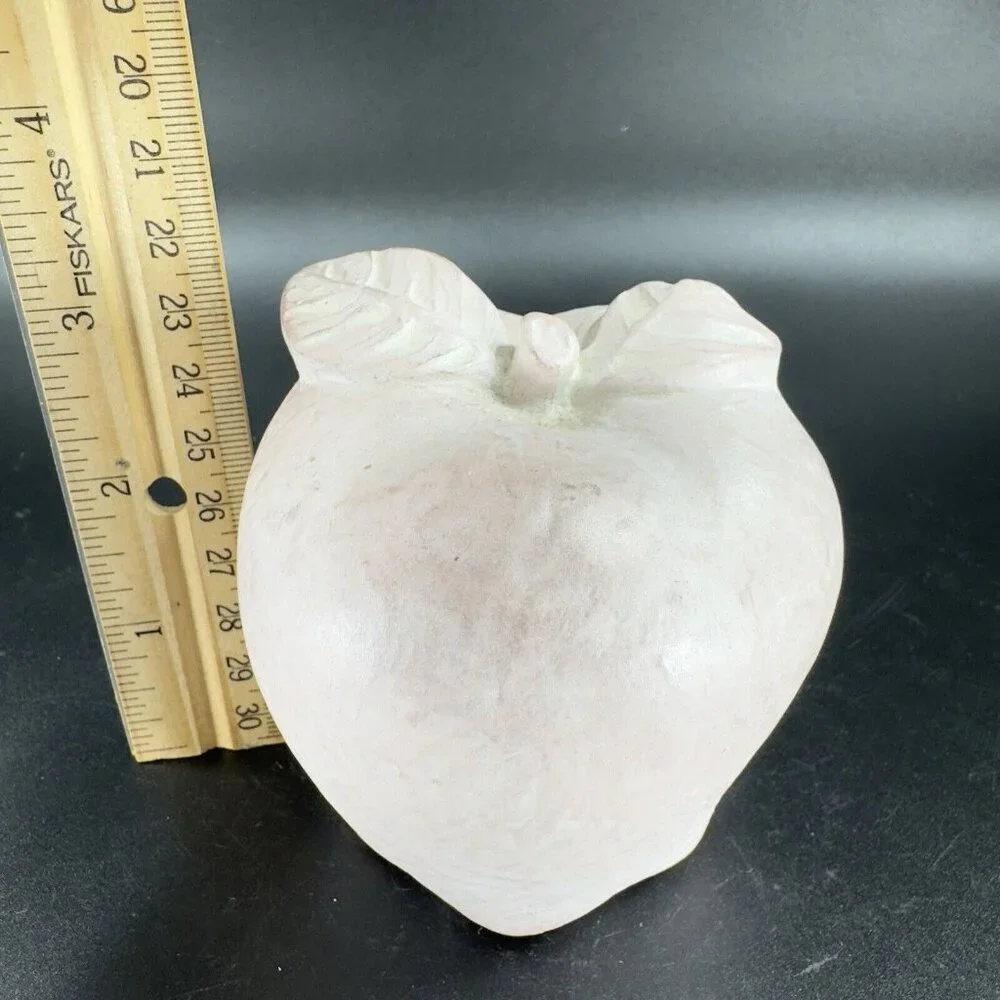 1997 Isabel‎ Bloom Light Pink Apple Pottery Heavy Figurine Paperweight Signed